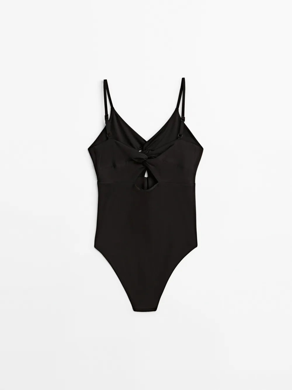 Bañador liso escote cruzado - NEGRO