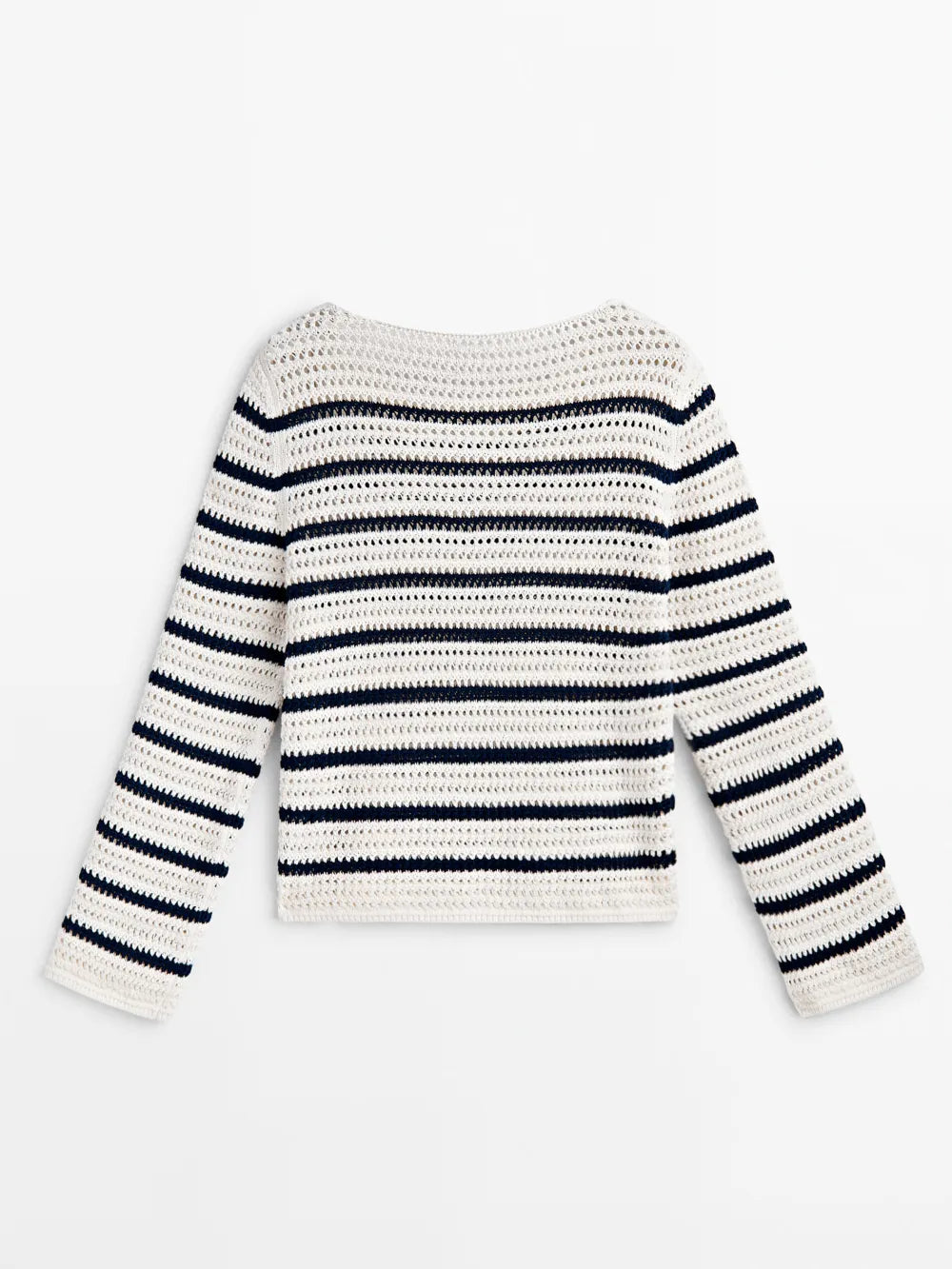 Jersey punto crochet rayas - CRUDO
