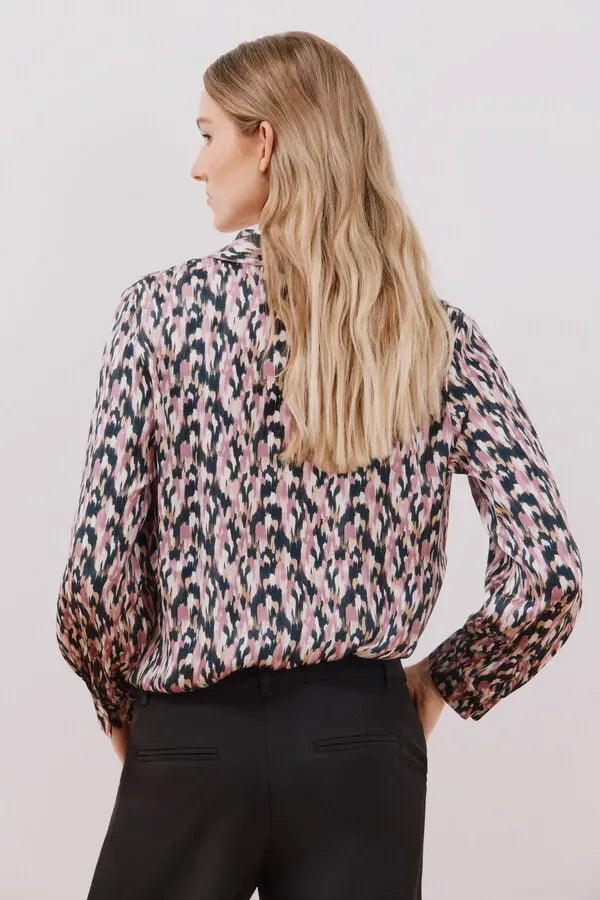Blusa satinada manga larga