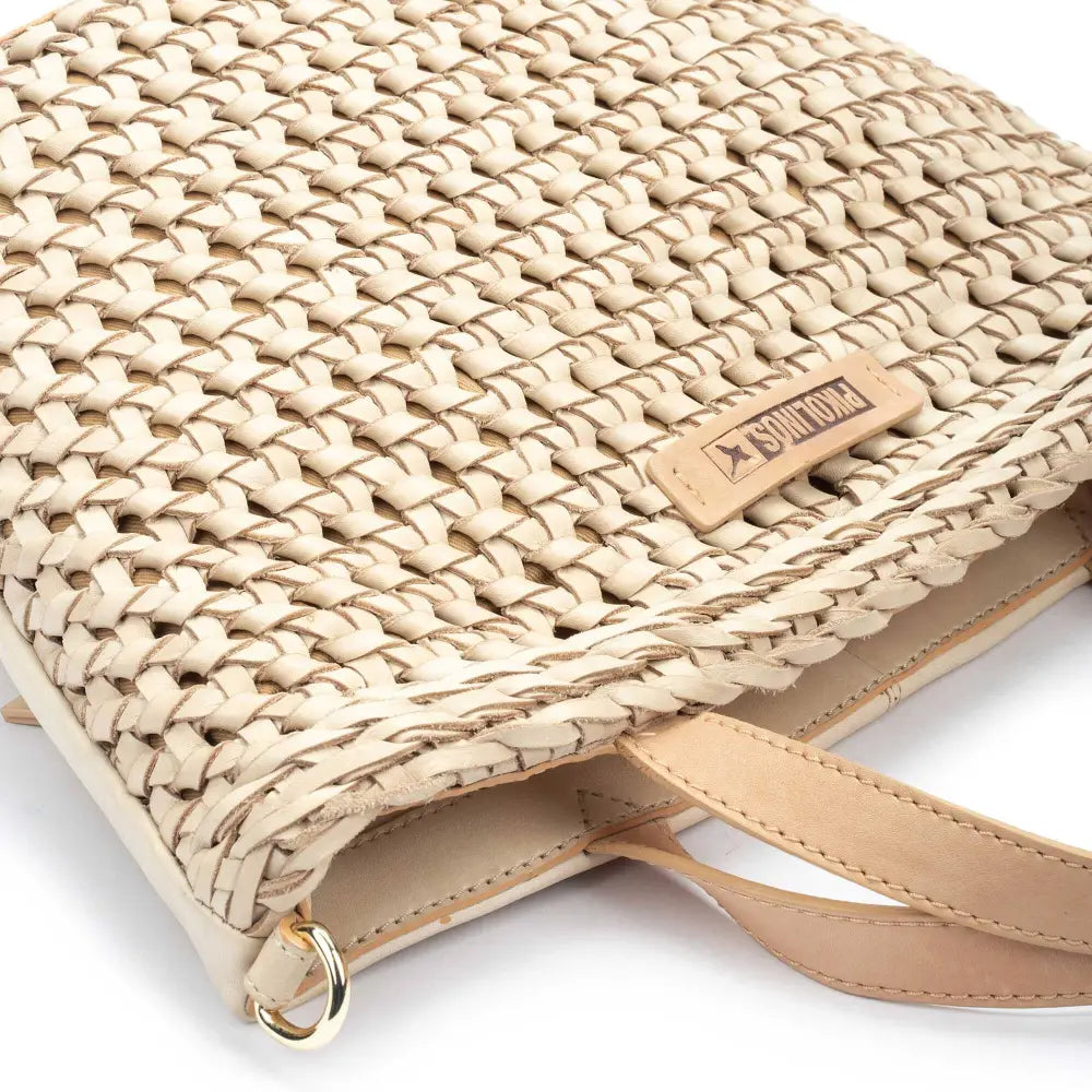 SELVAWoman's braided leather tote bag