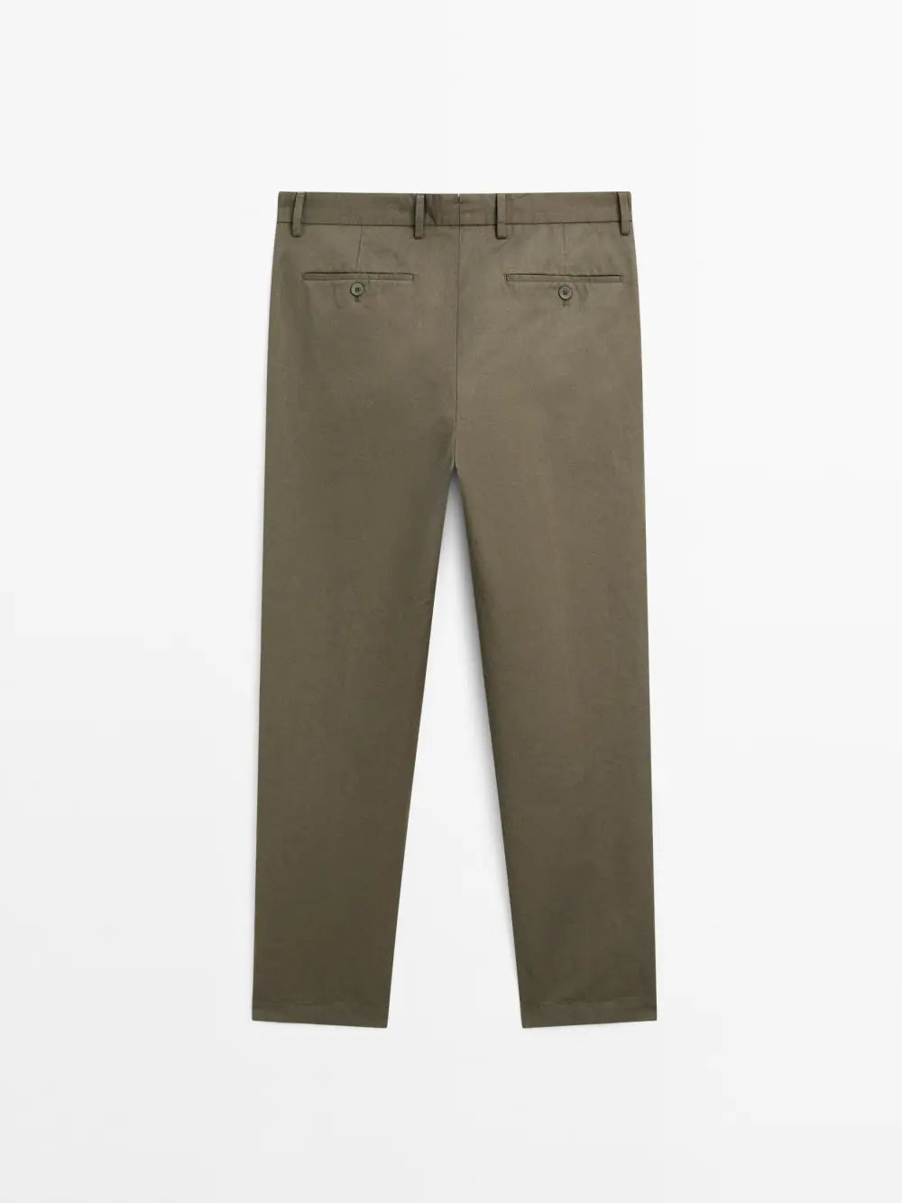 Tapered fit cotton linen trousers