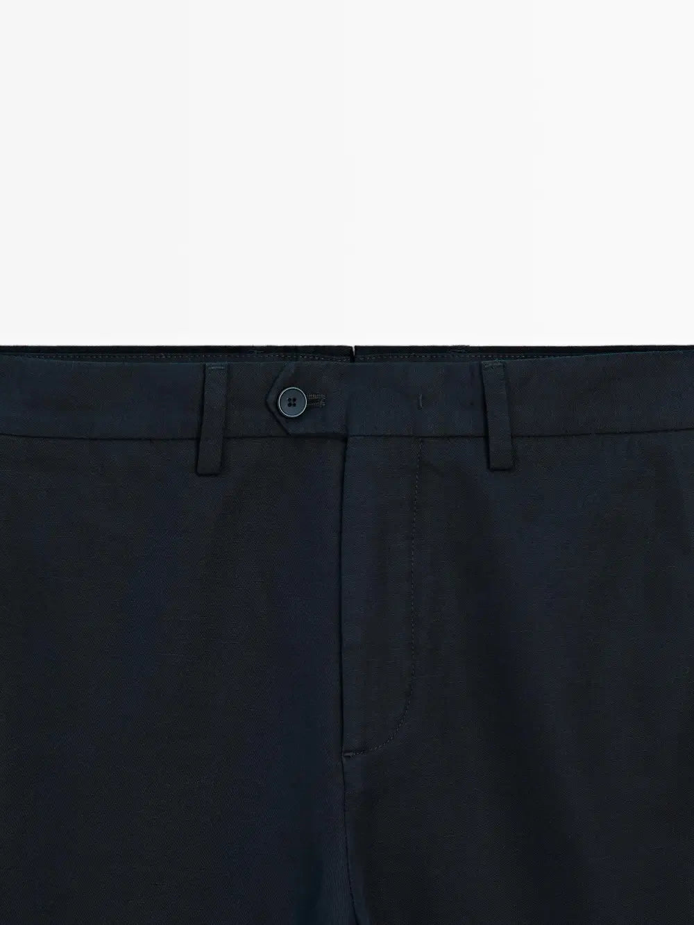 Tapered fit cotton linen trousers