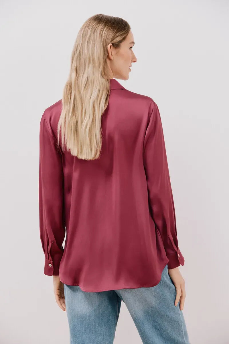 Blusa satinada manga larga