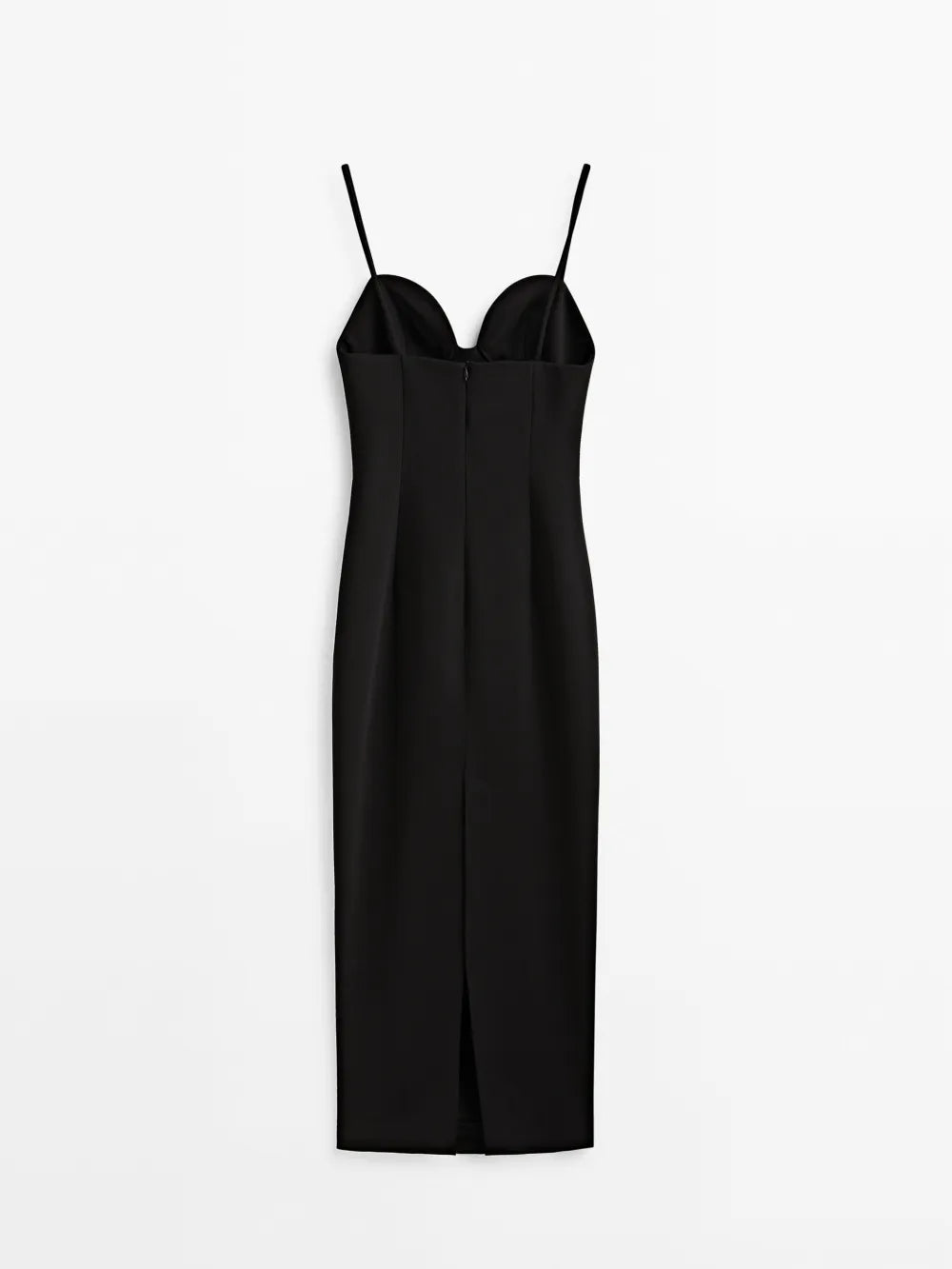 Vestido negro escote corazón - NEGRO