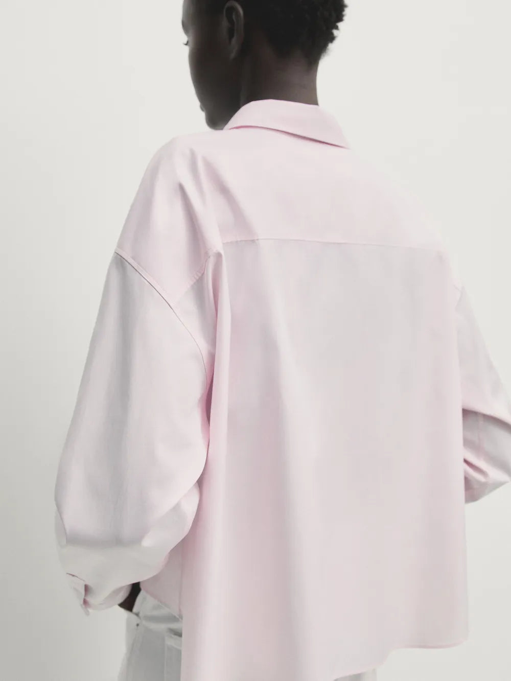 Camisa popelín cropped bolsillo