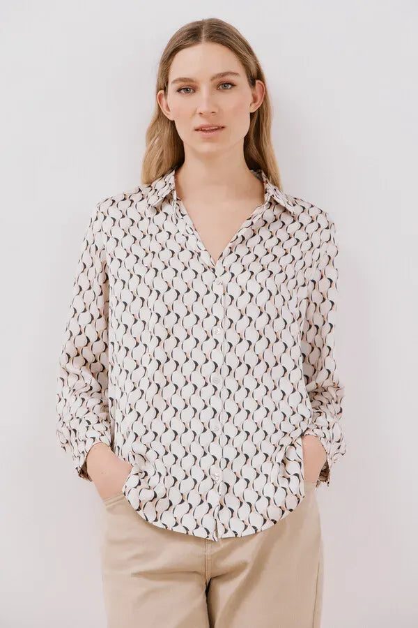 Blusa satinada manga larga
