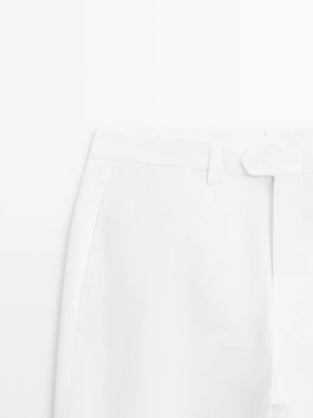 Tapered fit cotton linen trousers