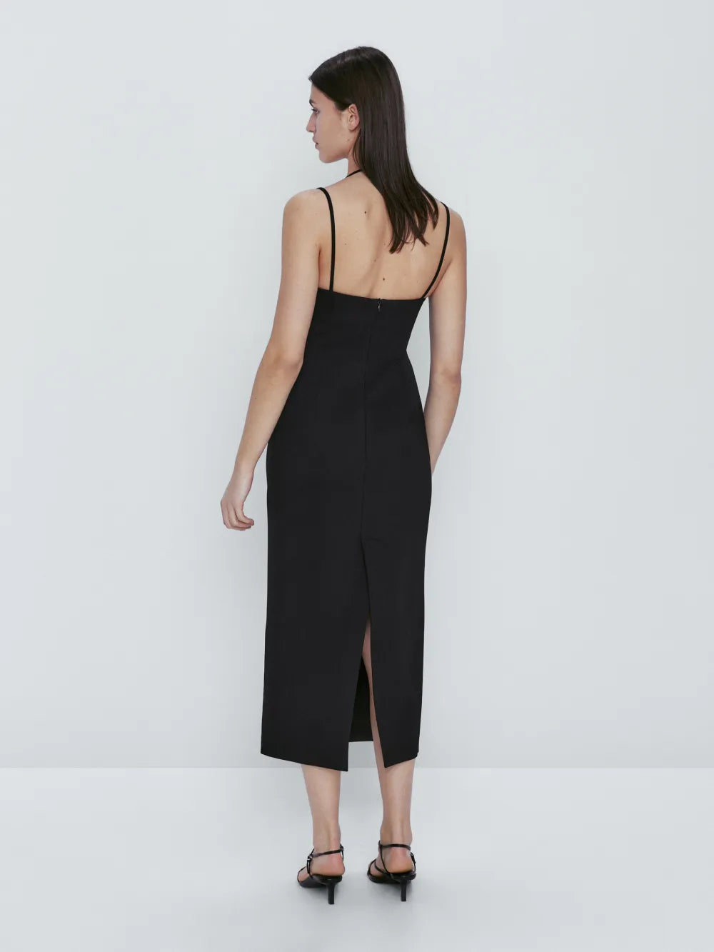 Vestido negro escote corazón - NEGRO