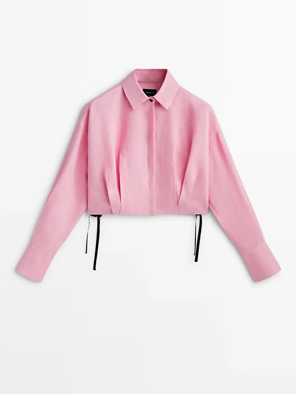 Camisa crop lino -Studio - ROSA