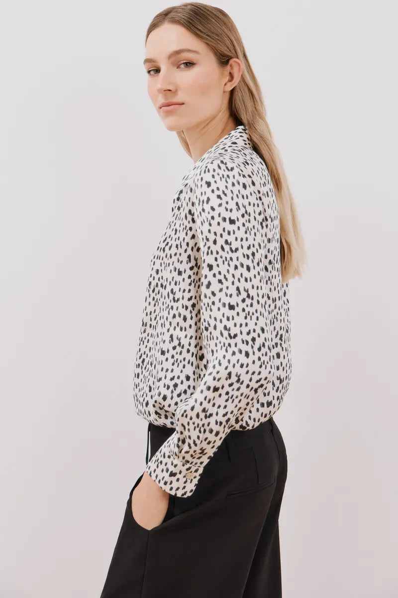 Blusa satinada manga larga