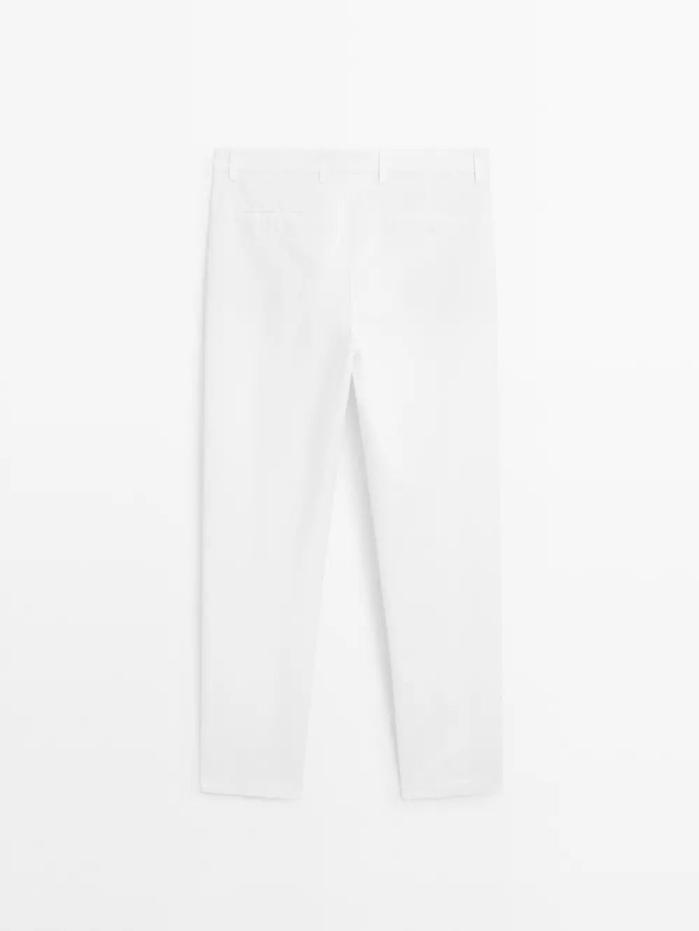 Tapered fit cotton linen trousers