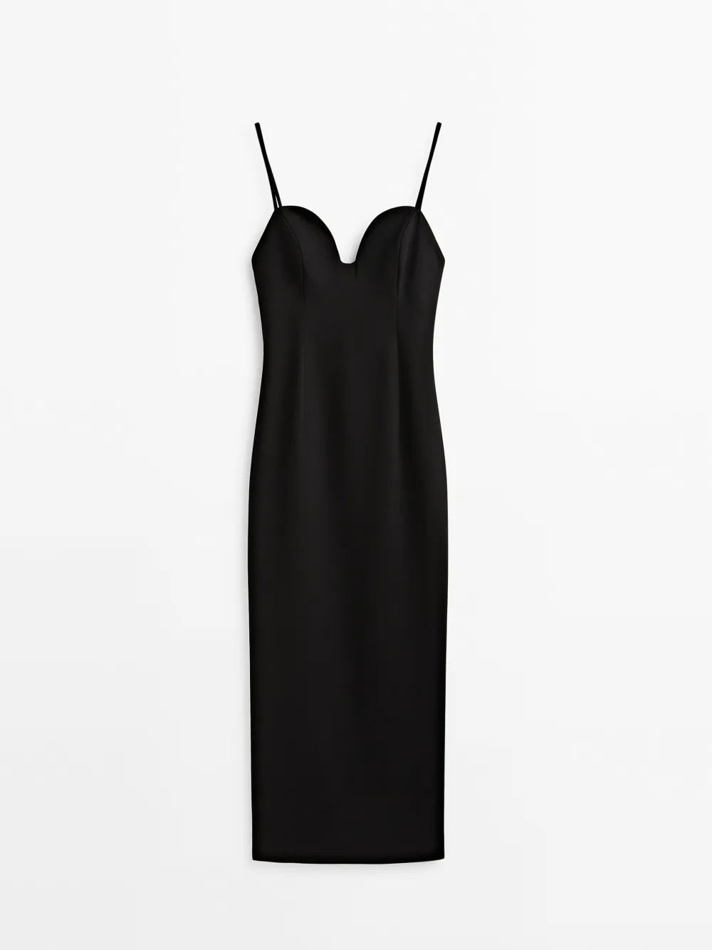 Vestido negro escote corazón - NEGRO