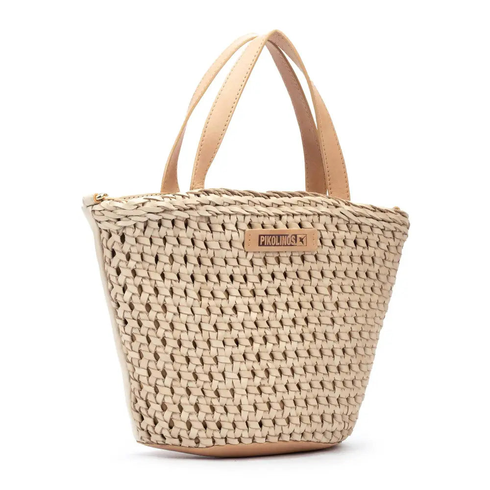 SELVAWoman's braided leather tote bag