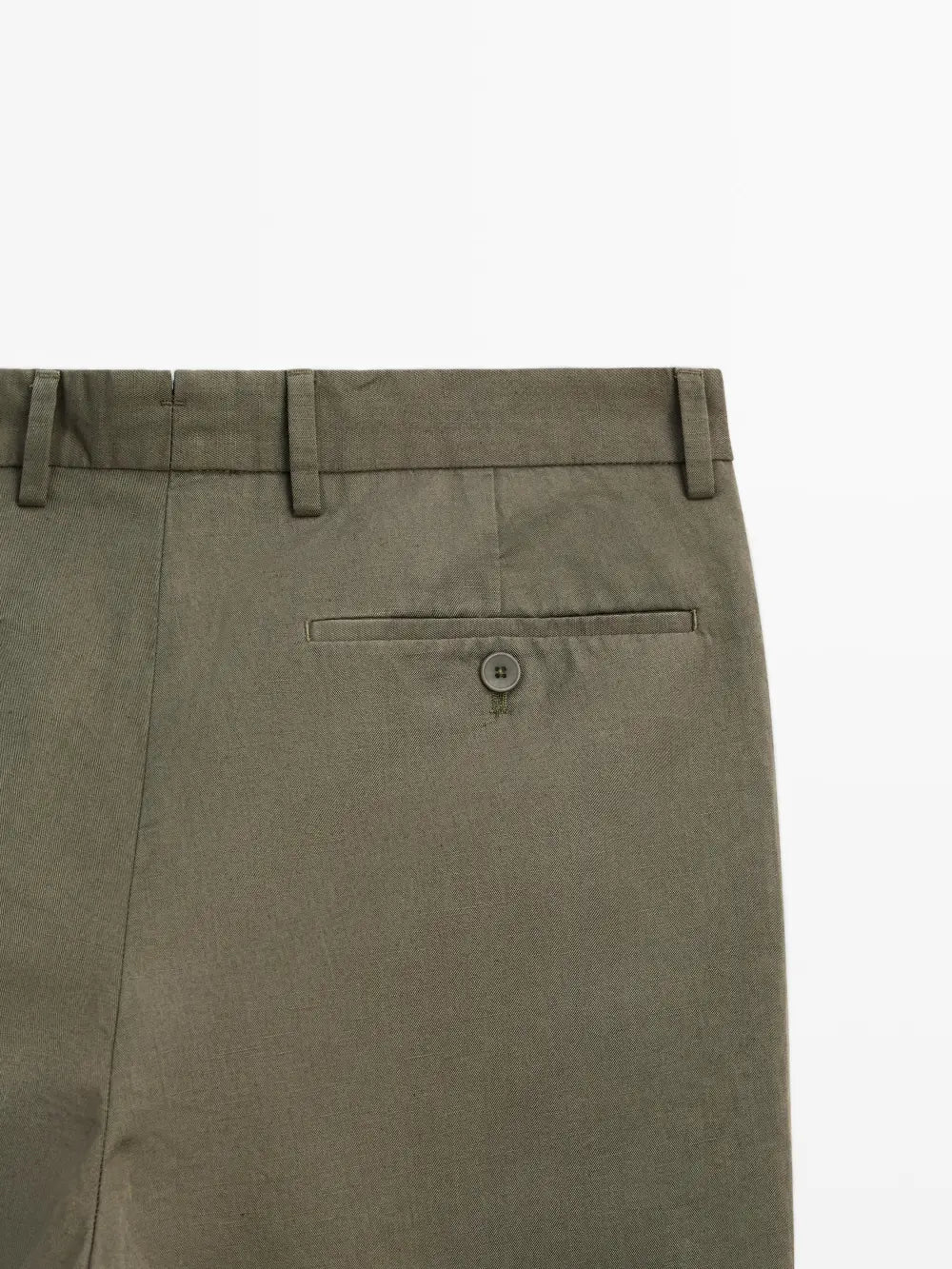 Tapered fit cotton linen trousers