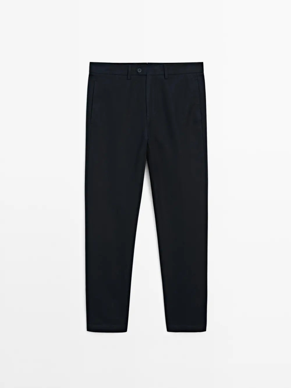 Tapered fit cotton linen trousers