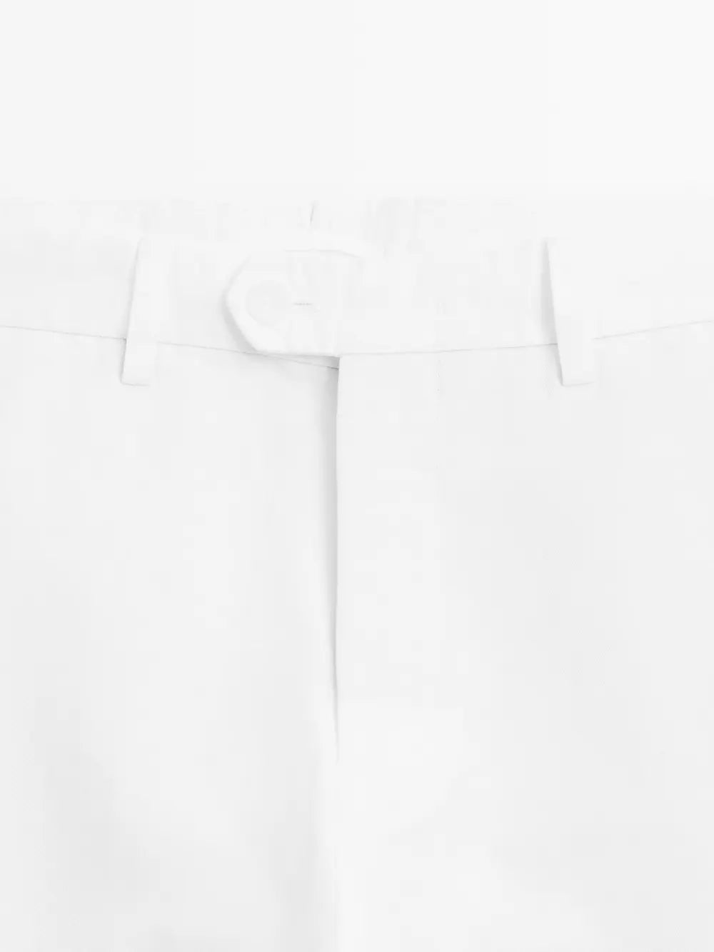 Tapered fit cotton linen trousers