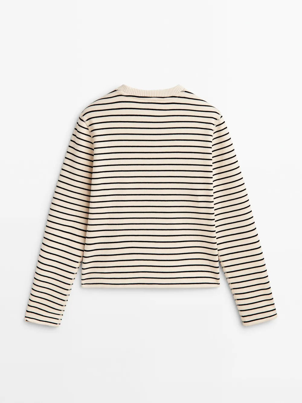 Sudadera rayas mezcla algodón - CRUDO