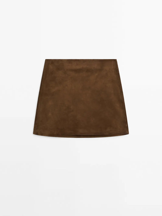 Falda mini piel ante