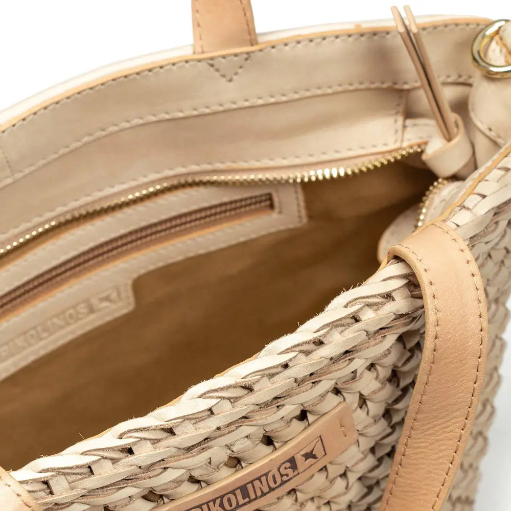 SELVAWoman's braided leather tote bag