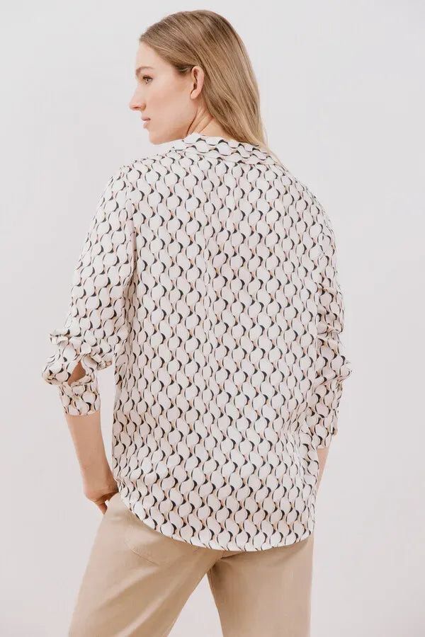Blusa satinada manga larga