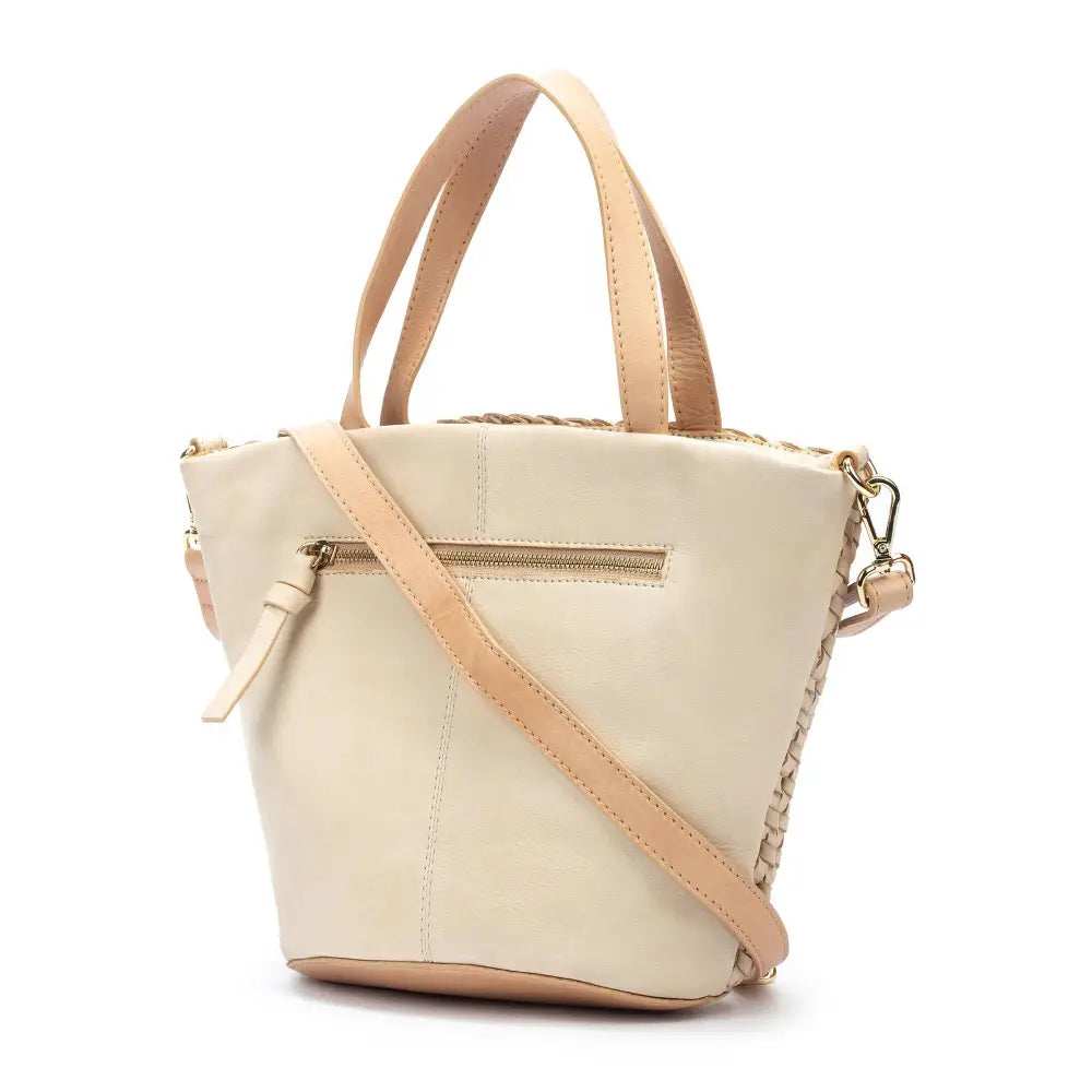 SELVAWoman's braided leather tote bag
