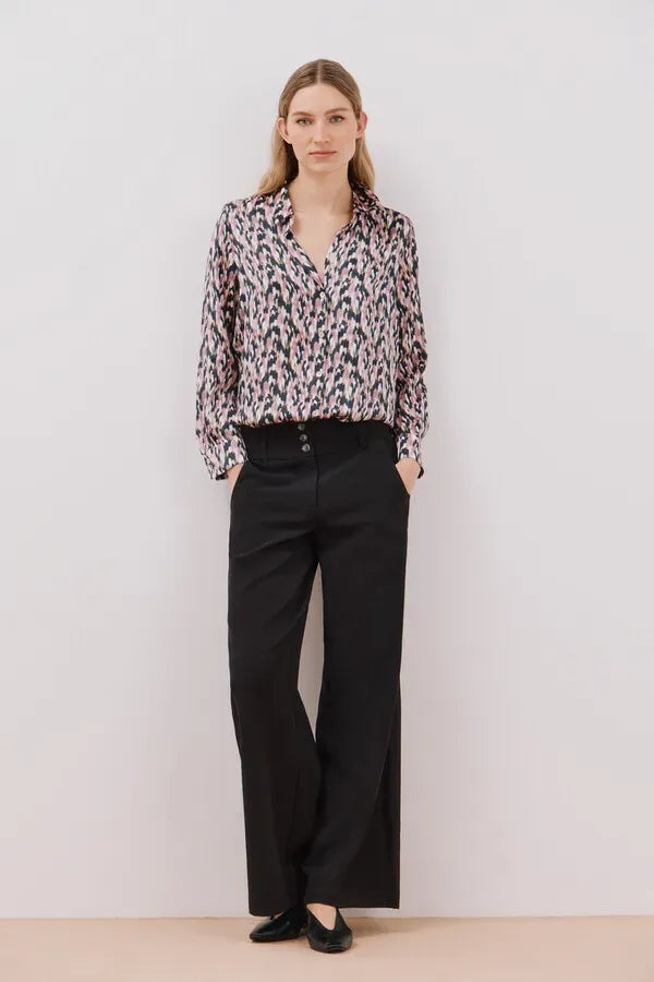 Blusa satinada manga larga