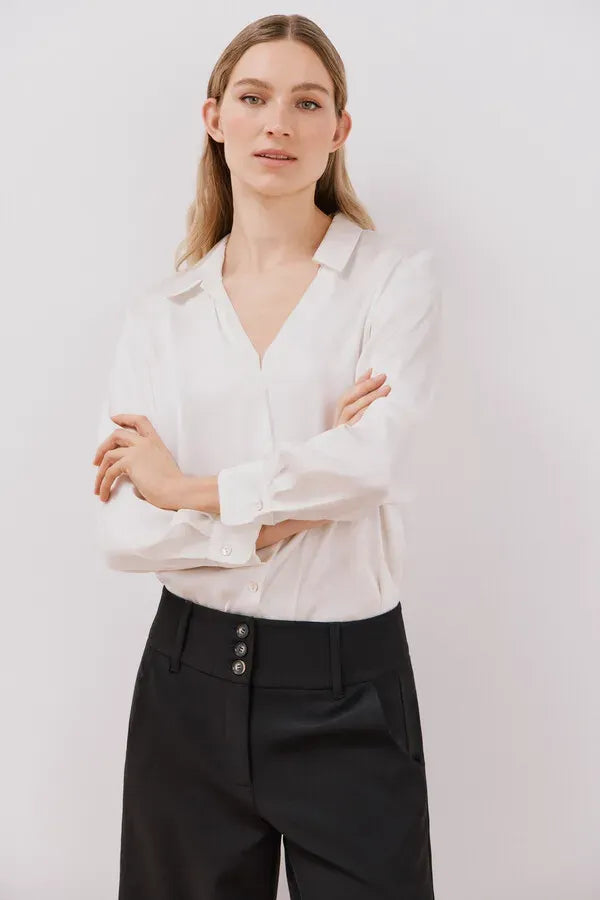 Blusa satinada manga larga