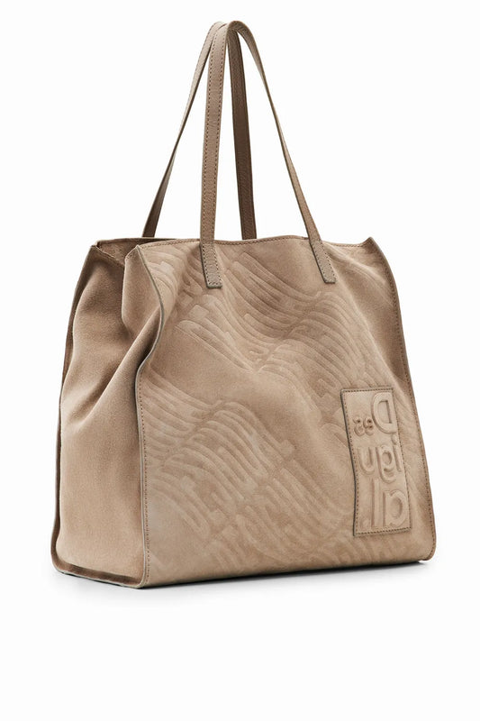 Large leather logo bag