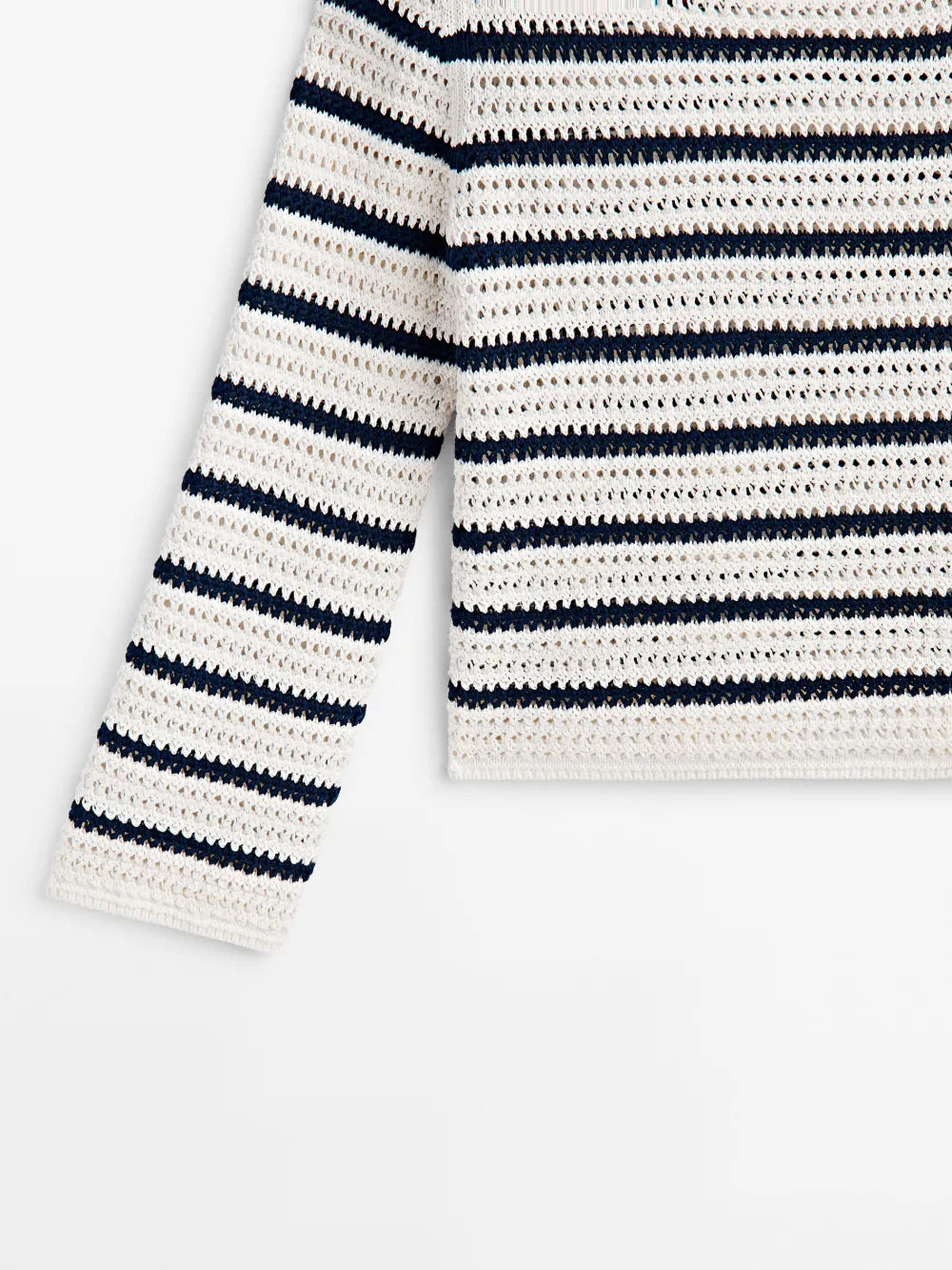 Jersey punto crochet rayas - CRUDO