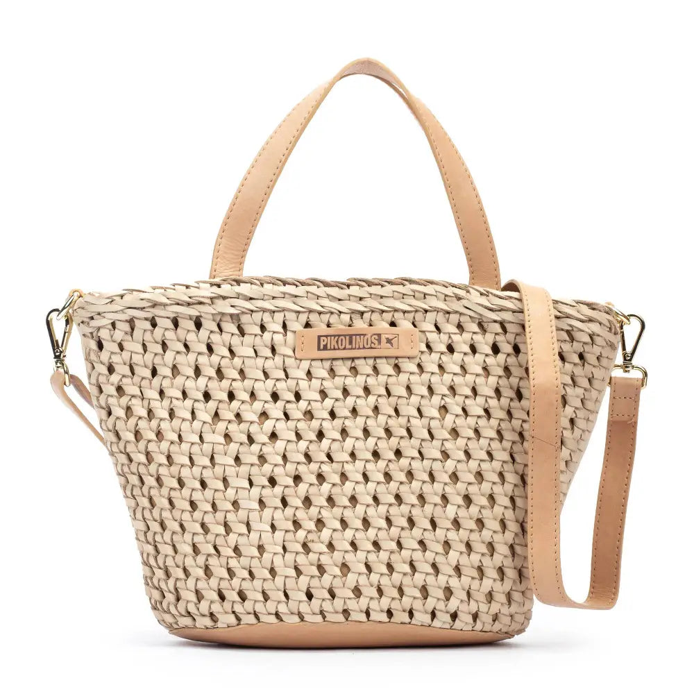SELVAWoman's braided leather tote bag