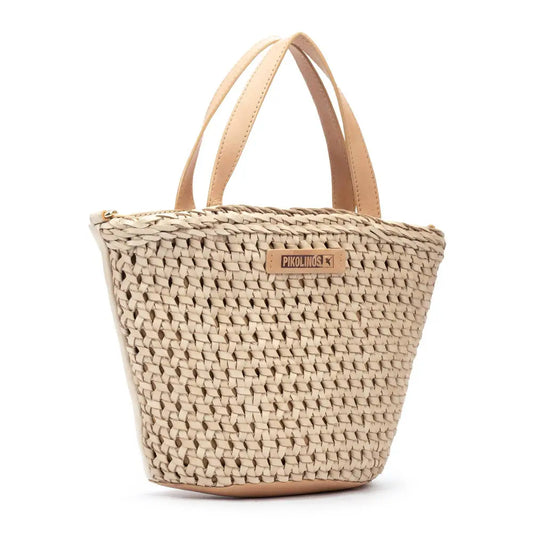 SELVAWoman's braided leather tote bag