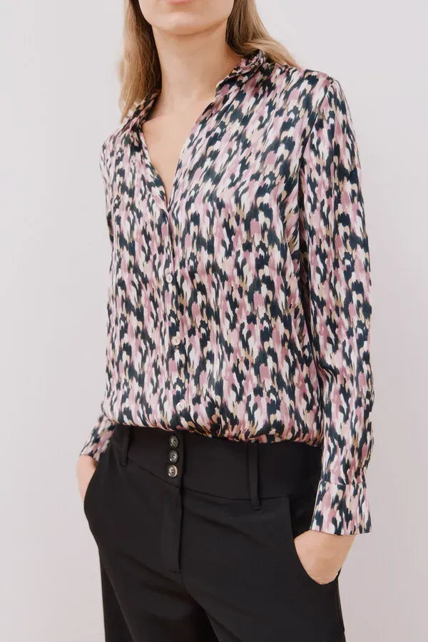 Blusa satinada manga larga
