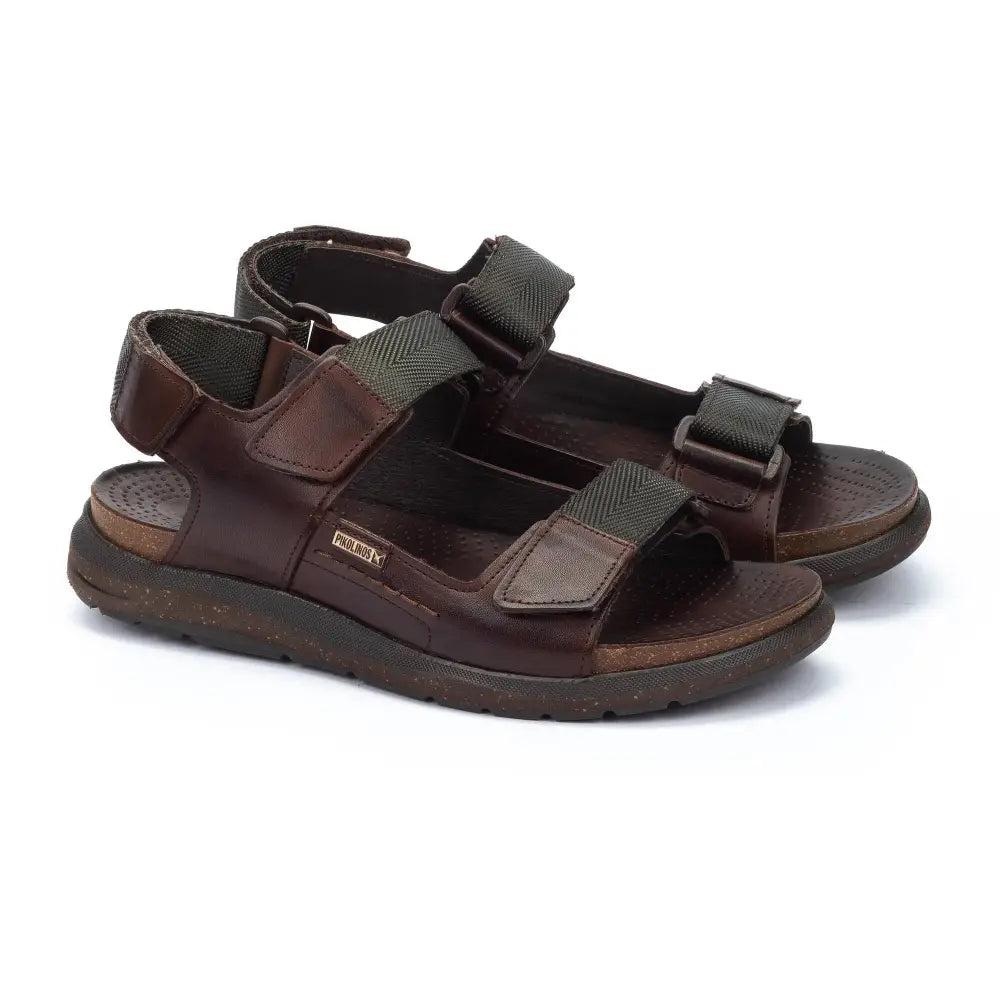 NIJARMen's flat sandals with Velcro closure