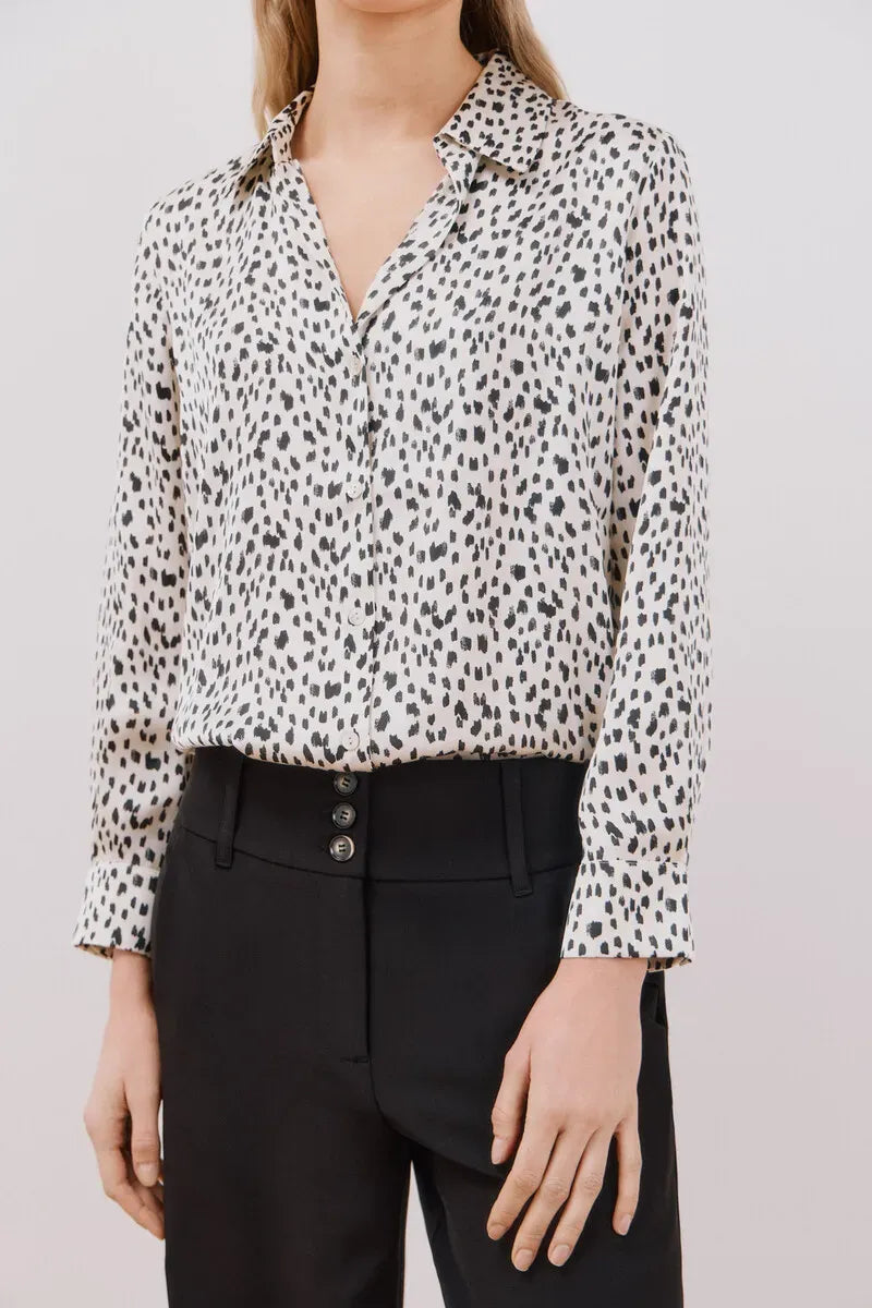 Blusa satinada manga larga