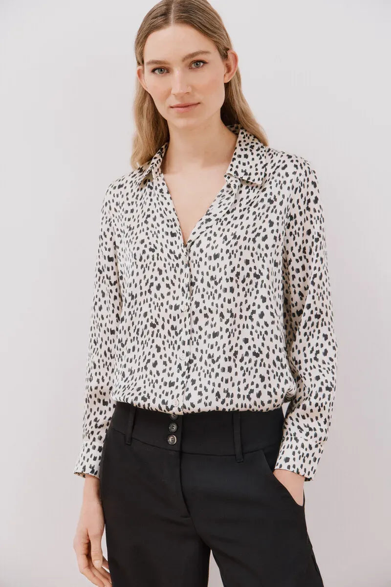 Blusa satinada manga larga