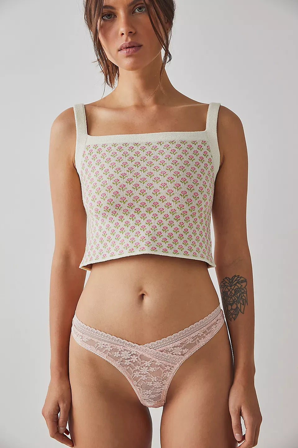 High Cut Daisy Lace Thong Undies