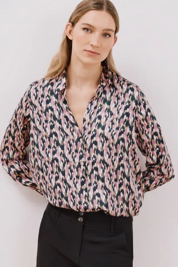 Blusa satinada manga larga