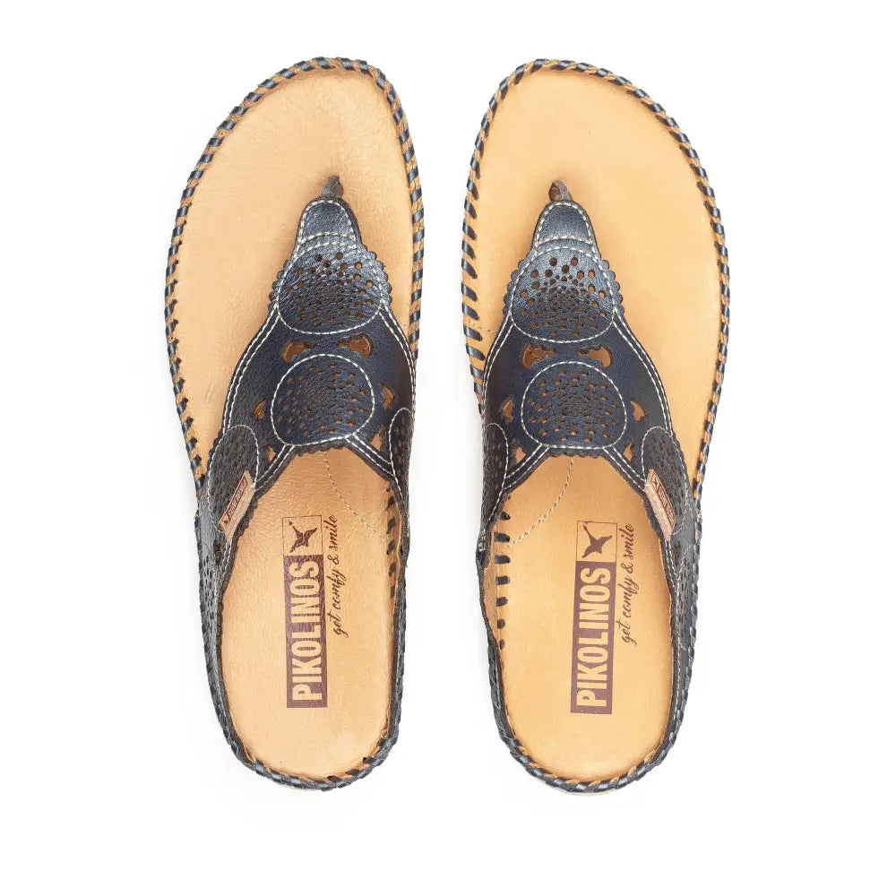 MARINAWomen’s blue punched leather sandals